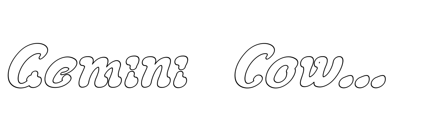 Gemini Cows Outline Italic